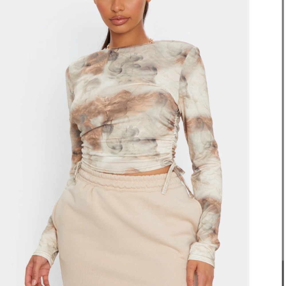 Tan PrettyLittleThing top